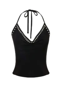 TRENDYOLMİLLA Black Off-Shoulder Neck Studded Shiny Party Blouse - Image 6