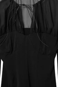 TRENDYOLMİLLA Black Shirred Collar Detailed Party Blouse - Image 6