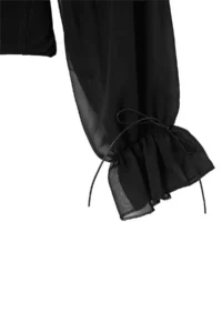 TRENDYOLMİLLA Black Shirred Collar Detailed Party Blouse - Image 7
