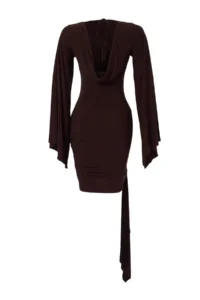 TRENDYOLMİLLA Brown bodycone/Bodysuit hugging Short / Mini Knitting Dress - Image 7
