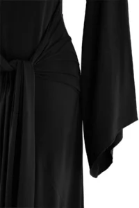 TRENDYOLMİLLA Black Beli Binding Detailed A-Cut/Life Form Maxi Knitting Dress - Image 3