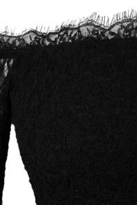 TRENDYOLMİLLA Black Carmen Collar bodycone/Bodysuit hugging Short / Mini Weaving Lace Dress - Image 4