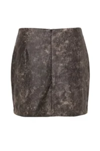 TRENDYOLMİLLA Dark Brown Mini Faux Leather Skirt - Image 10