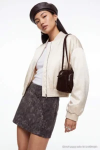 TRENDYOLMİLLA Dark Brown Mini Faux Leather Skirt - Image 3