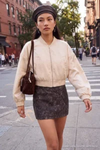 TRENDYOLMİLLA Dark Brown Mini Faux Leather Skirt - Image 5