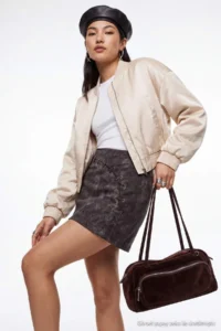 TRENDYOLMİLLA Dark Brown Mini Faux Leather Skirt - Image 6