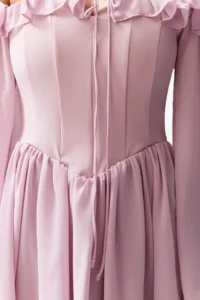 TRENDYOLMİLLA Dusty ROSE A-Cut with flywheel Boho Weaving Siphon Short Evening Gown Gece Graduation Dress - Image 7