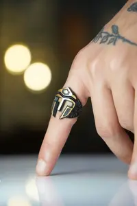 The Collection Helmet Double Color Adjustable Ring