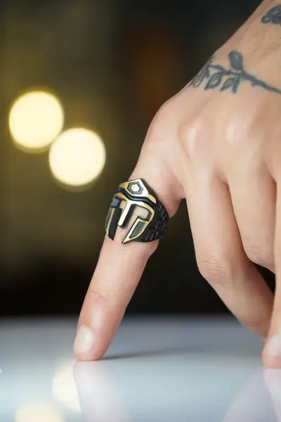 The Collection Helmet Double Color Adjustable Ring
