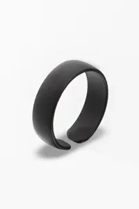 The Collection Matte Black Plain Wedding Ring Knight Adjustable Ring - Image 2