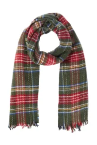 TRENDYOLMİLLA Green Soft textured Plaid Scarf - Image 5