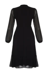 TRENDYOLMİLLA Black A-Cut/Life Form Midi Weaving Siphon Dress - Image 13
