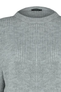 TRENDYOLMİLLA Light Gray Wide Pattern Soft textured Basic Knitwear Sweater - Image 7