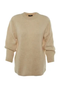 TRENDYOLMİLLA Stone Wide Pattern Couple Soft textured Basic Knitwear Sweater - Image 7