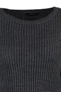 TRENDYOLMİLLA Anthracite Crop Wide Pattern Spanish Arm Knitwear Sweater - Image 8