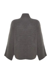 TRENDYOLMİLLA Anthracite Soft textured Wide Pattern Knitwear Sweater - Image 16