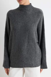 TRENDYOLMİLLA Anthracite Soft textured Wide Pattern Knitwear Sweater - Image 3