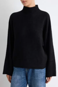 TRENDYOLMİLLA Black Soft textured Wide Pattern Knitwear Sweater - Image 3