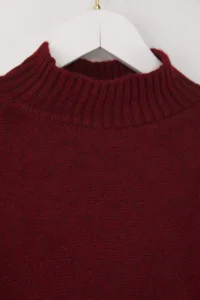 TRENDYOLMİLLA Burgundy Soft textured Wide Pattern Knitwear Sweater - Image 7