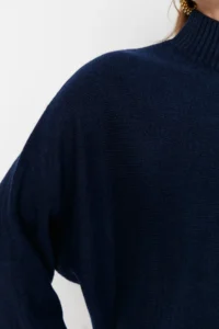 TRENDYOLMİLLA NAVY BLUE Soft textured Wide Pattern Knitwear Sweater - Image 4