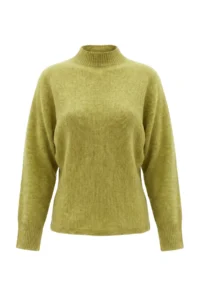 TRENDYOLMİLLA Oil Green Soft textured Wide Pattern Knitwear Sweater - Image 6