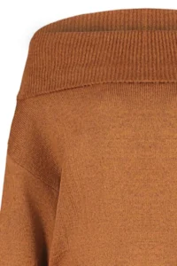 TRENDYOLMİLLA Brown Soft textured Carmen Collar Knitwear Sweater - Image 7