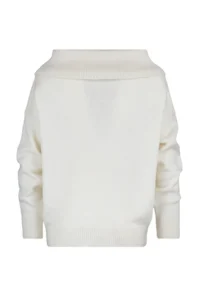 TRENDYOLMİLLA Ecru Soft textured Carmen Collar Knitwear Sweater - Image 7