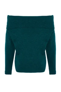 TRENDYOLMİLLA Emerald Green Soft textured Carmen Collar Knitwear Sweater - Image 7