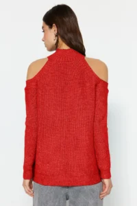 TRENDYOLMİLLA Red Simli Pencere/Cut Out Detailed Knitwear Sweater TWOAW20xs0006 - Image 6