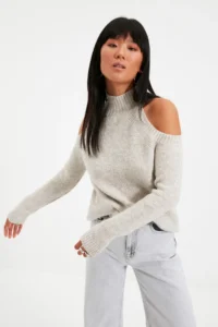TRENDYOLMİLLA Stone Simli Pencere/Cut Out Detailed Knitwear Sweater TWOAW20xs0006 - Image 5