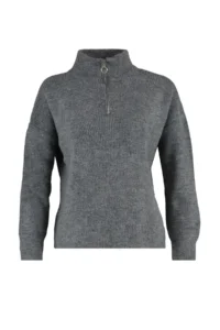 TRENDYOLMİLLA Anthracite Couple Soft textured Zippered Knitwear Sweater TWOAW20xs0009 - Image 8