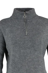 TRENDYOLMİLLA Anthracite Couple Soft textured Zippered Knitwear Sweater TWOAW20xs0009 - Image 9