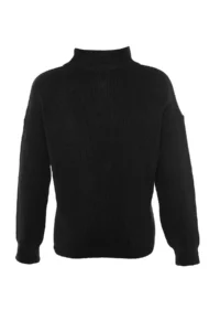 TRENDYOLMİLLA Black Soft textured Zippered Knitwear Sweater TWOAW20xs0009 - Image 6