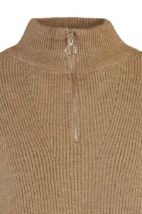 TRENDYOLMİLLA Camel Couple Soft textured Zippered Knitwear Sweater TWOAW20xs0009 - Image 8
