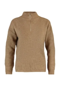 TRENDYOLMİLLA Camel Couple Soft textured Zippered Knitwear Sweater TWOAW20xs0009 - Image 9