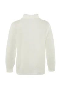 TRENDYOLMİLLA Ecru Soft textured Zippered Knitwear Sweater TWOAW20xs0009 - Image 7