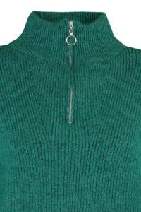 TRENDYOLMİLLA Green Soft textured Zippered Knitwear Sweater TWOAW20xs0009 - Image 8