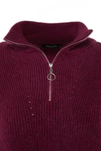 TRENDYOLMİLLA Light Purple Soft textured Zippered Knitwear Sweater TWOAW20xs0009 - Image 7