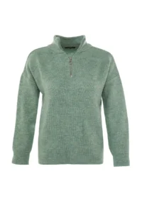 TRENDYOLMİLLA MINT Soft textured Zippered Knitwear Sweater TWOAW20xs0009 - Image 8