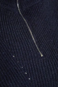 TRENDYOLMİLLA NAVY BLUE Couple Soft textured Zippered Knitwear Sweater TWOAW20xs0009 - Image 7