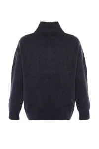 TRENDYOLMİLLA NAVY BLUE Couple Soft textured Zippered Knitwear Sweater TWOAW20xs0009 - Image 8