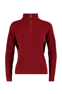 TRENDYOLMİLLA Red Soft textured Zippered Knitwear Sweater TWOAW20xs0009 - Image 7
