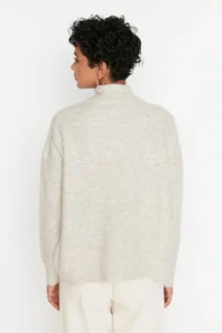 TRENDYOLMİLLA Stone Couple Soft textured Zippered Knitwear Sweater TWOAW20xs0009 - Image 11