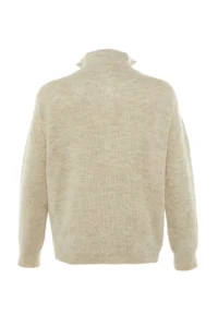 TRENDYOLMİLLA Stone Couple Soft textured Zippered Knitwear Sweater TWOAW20xs0009 - Image 14