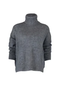 TRENDYOLMİLLA Anthracite Soft textured Wide Pattern Turtleneck Knitwear Sweater TWOAW20xs0026 - Image 6