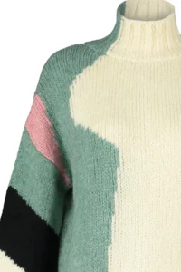 TRENDYOLMİLLA Beige Soft textured Color Blocked Wide Pattern Knitwear Sweater TWOAW20xs0047 - Image 7