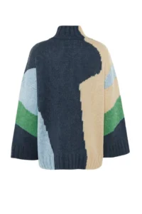 TRENDYOLMİLLA BLUE Soft textured Color Blocked Wide Pattern Knitwear Sweater TWOAW20xs0047 - Image 13