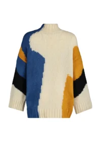 TRENDYOLMİLLA Multicolored Soft textured Color Blocked Wide Pattern Knitwear Sweater TWOAW20xs0047 - Image 6