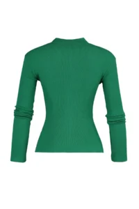TRENDYOLMİLLA Emerald Fitted High Neck Long Sleeve Ribbed Flexible Knitting Blouse - Image 12
