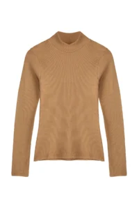 TRENDYOLMİLLA Mink Fitted High Neck Long Sleeve Ribbed Flexible Knitting Blouse - Image 7